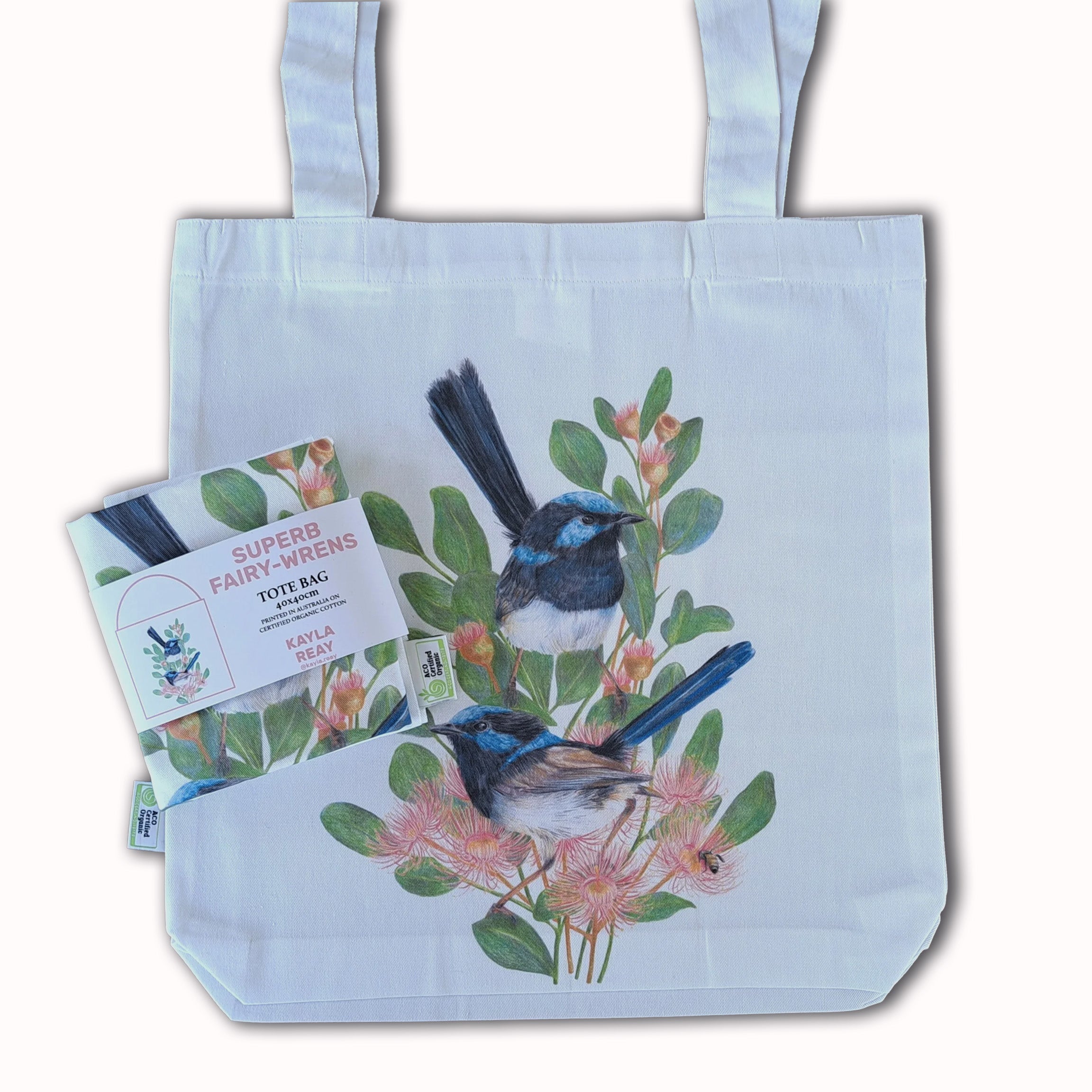 Superb Fairywren organic cotton tote