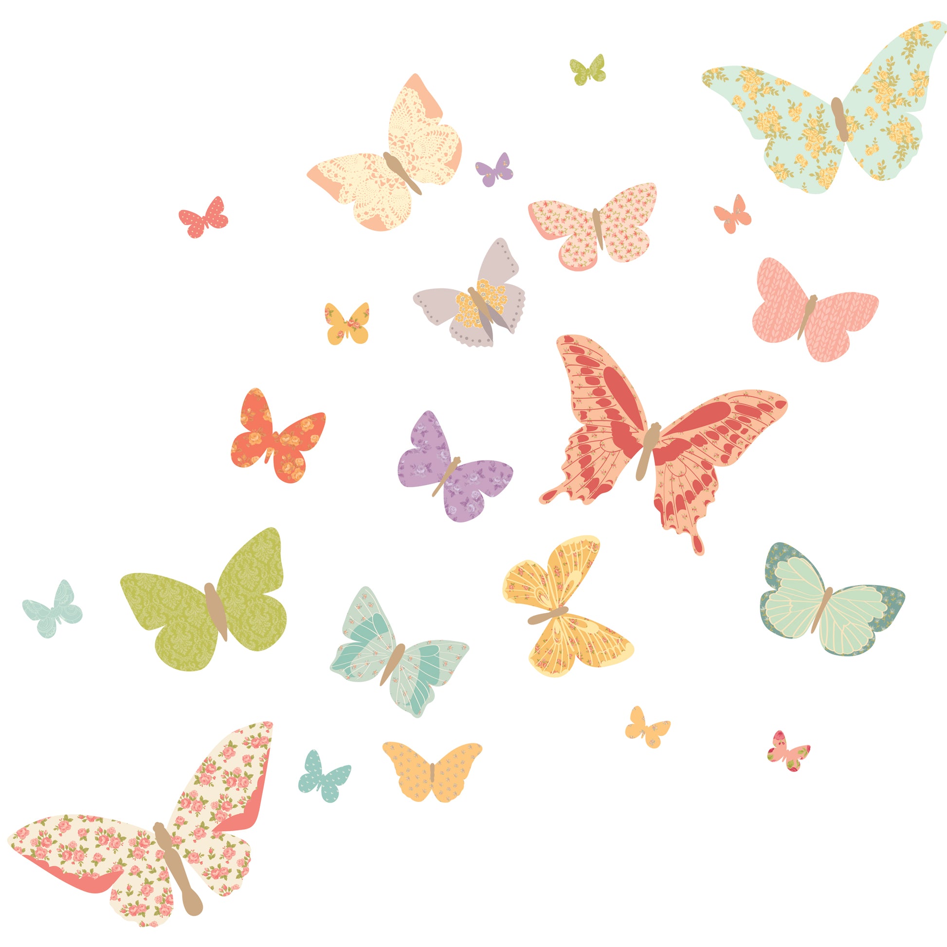 butterfly decals on the wall