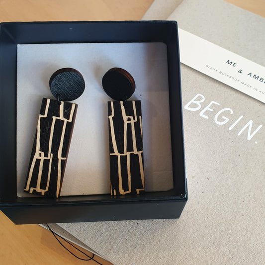 City Pattern screen printed earrings