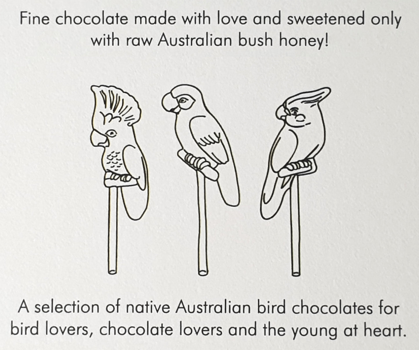 Organic Chocolate Native Australian Birds at O Gosh Shop
