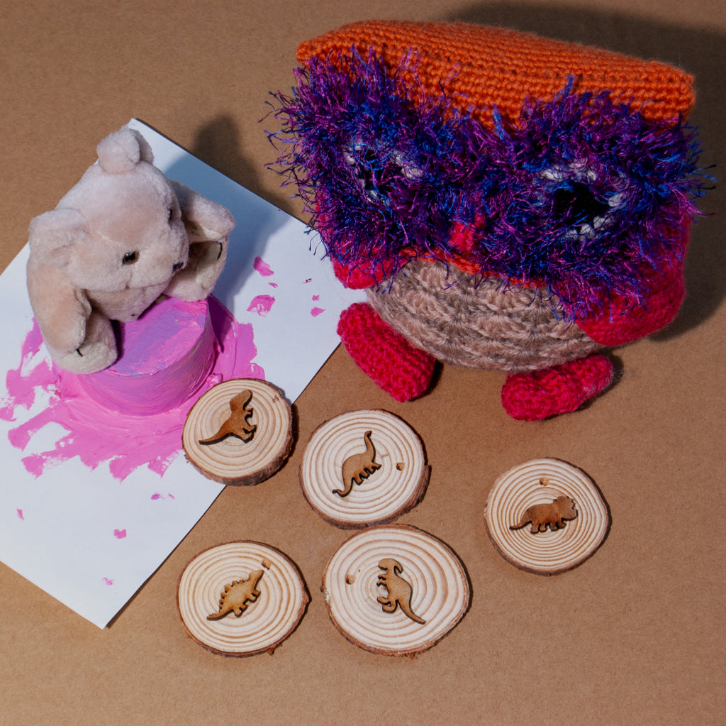 Dinosaur playdough stamp set