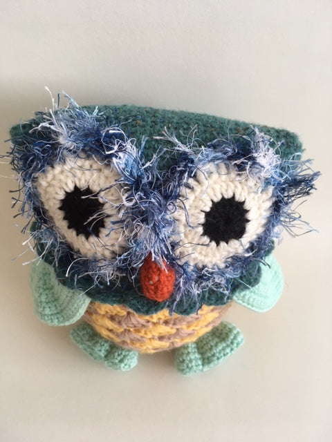 Mint winged soft woollen toy Owl