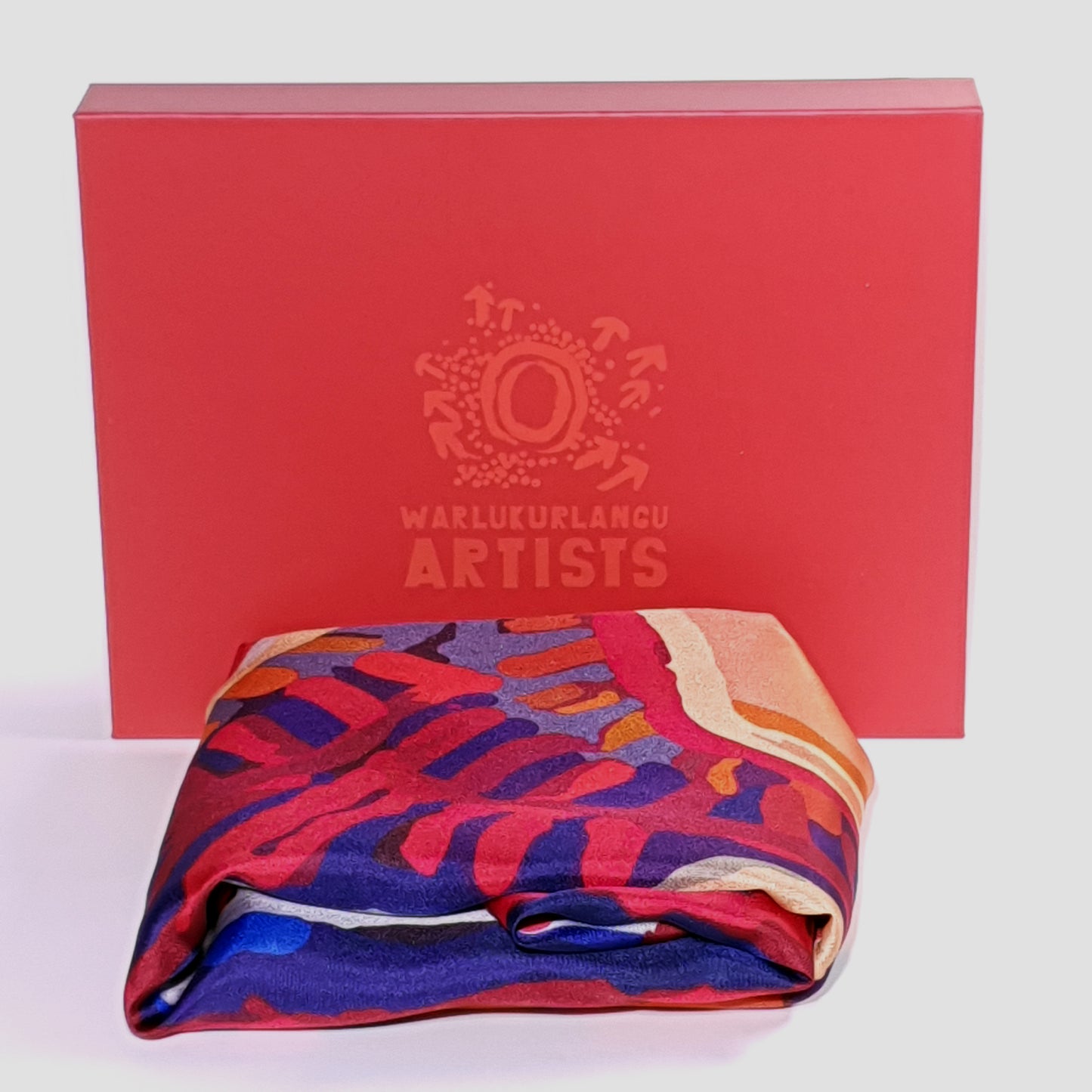 Silk scarf featuring Murdie Nampijinpa Morris artwork
