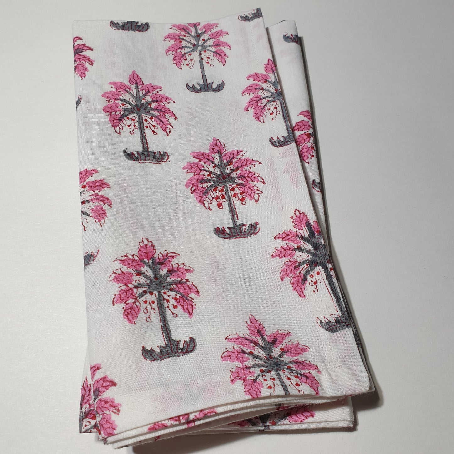 Pink palm organic cotton napkins