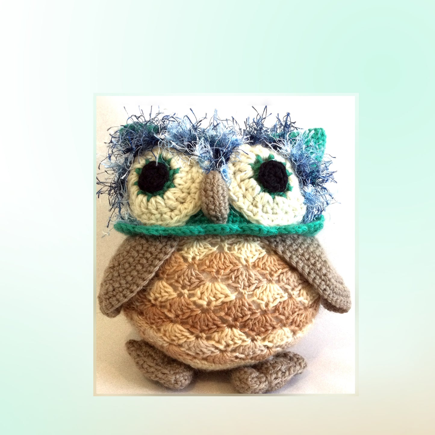 Brown Owl crocheted woollen toy