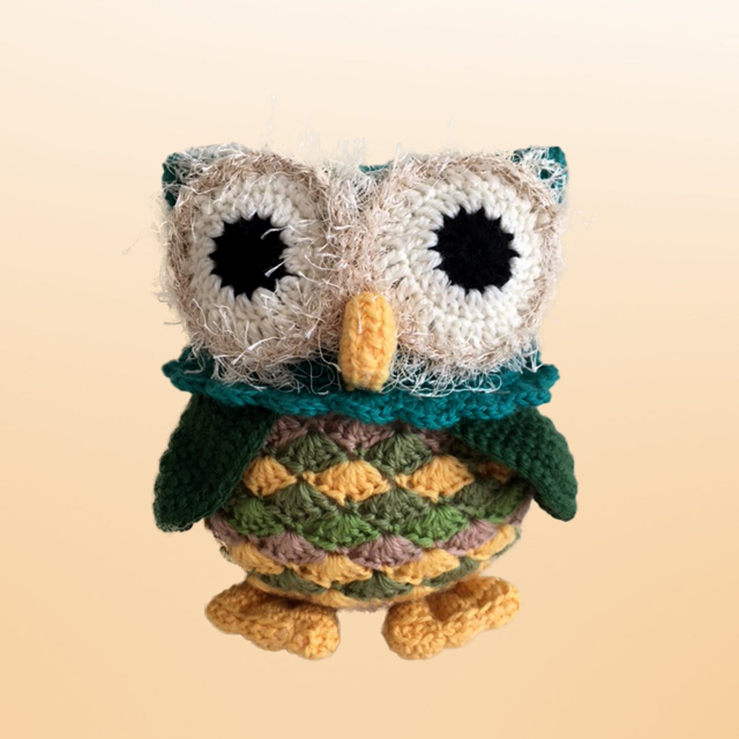 Cuddly Owl with a yellow beak in Australian wool
