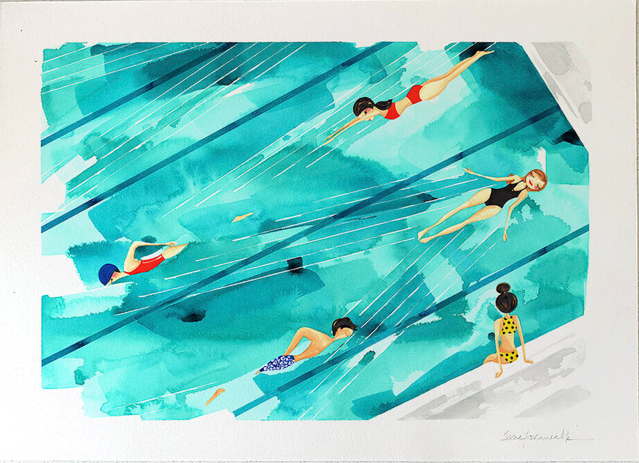 In My Own Lane print by Gill Cameron [A4]